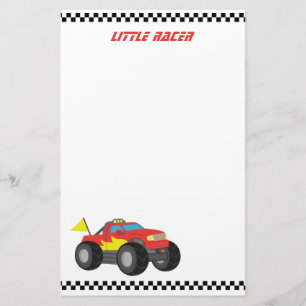 Racing Red Monster Truck, voor racerboys Briefpapier
