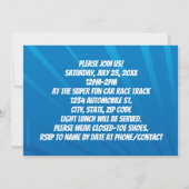 Racing Red Race Car Flames Boy's Birthday Party Kaart (Achterkant)