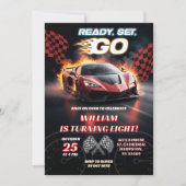 Racing Red Sport Car Verjaardag Jongen Kaart (Voorkant)