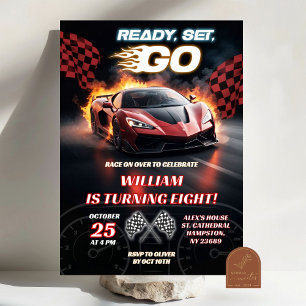 Racing Red Sport Car Verjaardag Jongen Kaart