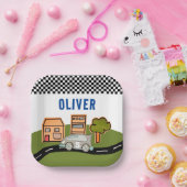 Racing Road House Custom Name Birthday Papieren Bordje (Feest)