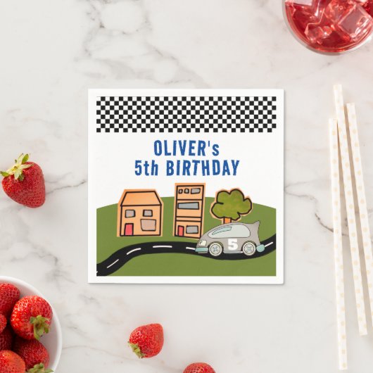 Racing Road House Custom Name Birthday Servet (Insitu)