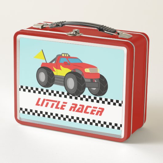Racing Rode Monster Truck Jongens Gepersonaliseerd (Voorkant)