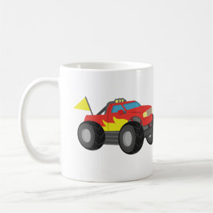 Racing Rode Monstertruck, voor Racende Jongens Koffiemok