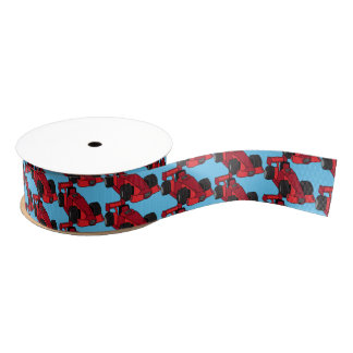 Racing rode sportwagens racebaan sport patroon grosgrain lint