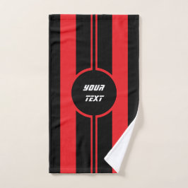 Racing Rood Dubbele Strepen Sport Aangepast Bad Handdoek