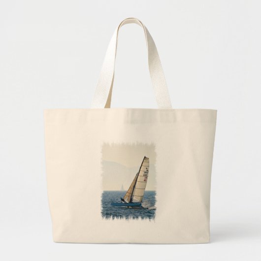 Racing Sailboat Canvas Bag Grote Tote Bag (Voorkant)