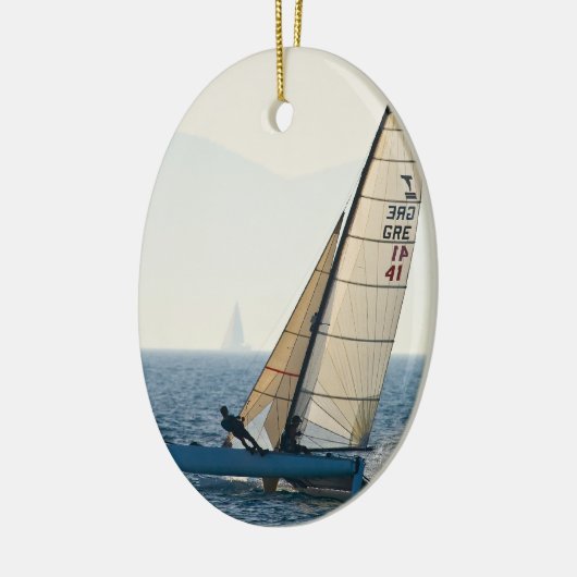 Racing Sailboat Ornament (Links)