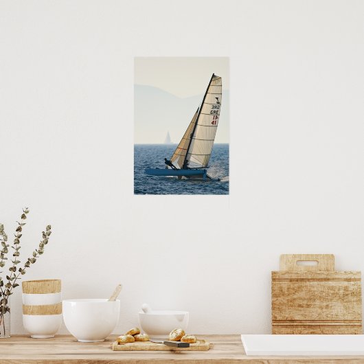 Racing Sailboat Poster (Keuken)