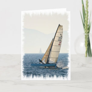 Racing Sailboat Wenskaart Kaart