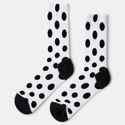 Racing Silks Dots Black on White Derby Polka Dot Sokken (Links)