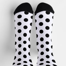 Racing Silks Dots Black on White Derby Polka Dot Sokken