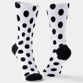 Racing Silks Dots Black on White Derby Polka Dot Sokken (Gebogen)