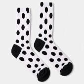 Racing Silks Dots Black on White Derby Polka Dot Sokken (Rechts)