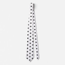 Racing Silks White with Black Stars Derby Stropdas