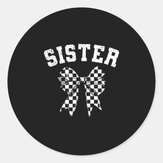 Racing Sister Of The First Birthday Boy Race Car F Ronde Sticker (Voorkant)