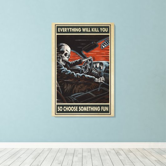 Racing Skeleton Alles zal je Canvas doden (Insitu (Houten vloer))