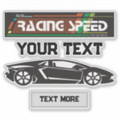 Racing Speed Auto-ontwerp – Snel Motorsport Presta Sticker (Voorkant)