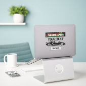 Racing Speed Auto-ontwerp – Snel Motorsport Presta Sticker (Laptop op bureau)