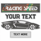 Racing Speed Car Design – Fast Motorsport Performa Sticker (Voorkant)