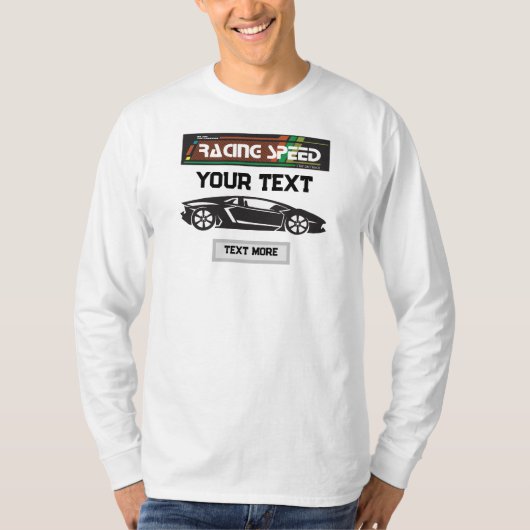Racing Speed Car Design – Fast Motorsport Performa T-shirt (Voorkant)