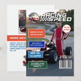 Racing Speed Magazine Cover Verjaardagsfeestje Kaart