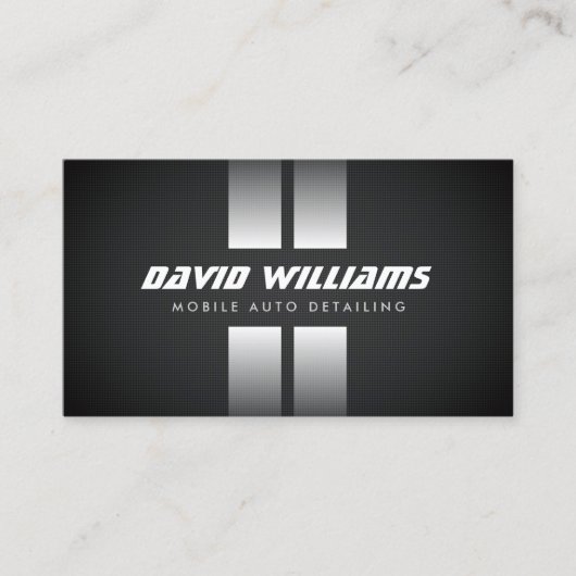 RACING STREPEN WIT / ZWART Auto Detailing, Reparat Visitekaartje (Voorkant)