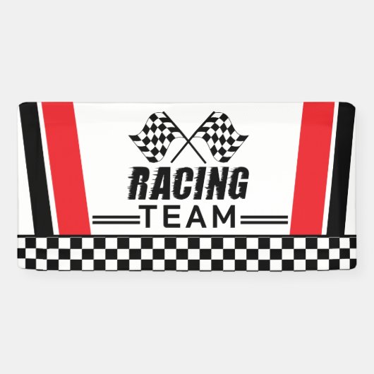 Racing Stripes Banner, Geruite Race Flag BANNER (Horizontaal)