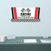 Racing Stripes Banner, Geruite Race Flag BANNER (Beurs)