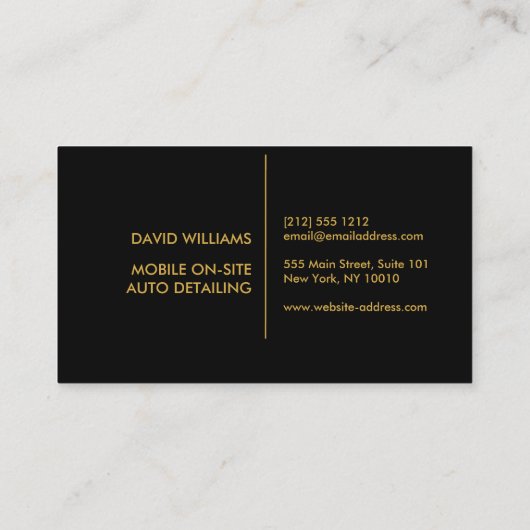 RACING STRIPES BLACK Auto-Details, reparatie Visitekaartje (Achterkant)