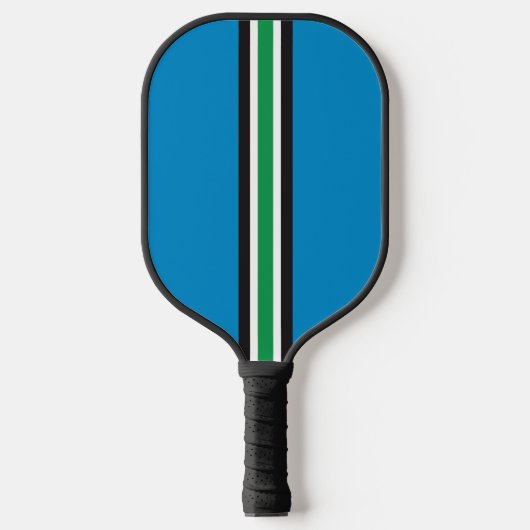 Racing Stripes Blauw Pickleball Paddle (Voorkant)