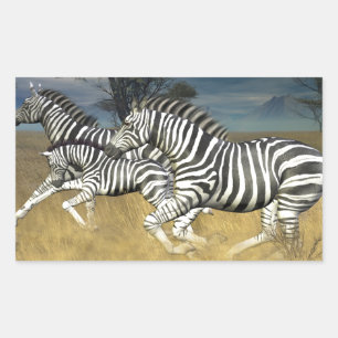 Racing Stripes - Zebra Rechthoekige Sticker