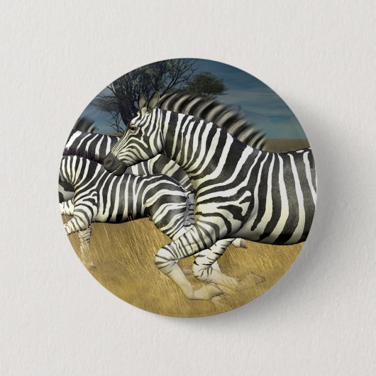 Racing Stripes - Zebra Ronde Button 5,7 Cm (Voorkant)