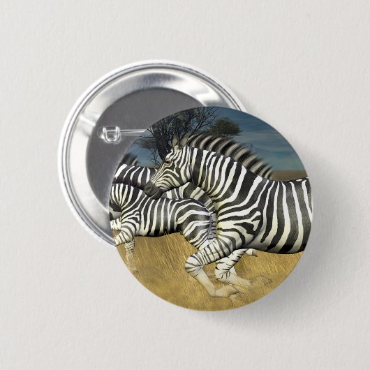 Racing Stripes - Zebra Ronde Button 5,7 Cm (Voorkant /achterkant)
