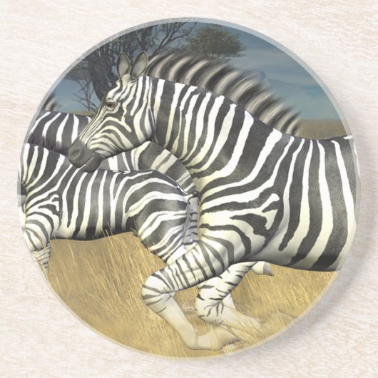 Racing Stripes - Zebra Zandsteen Onderzetter (Voorkant)