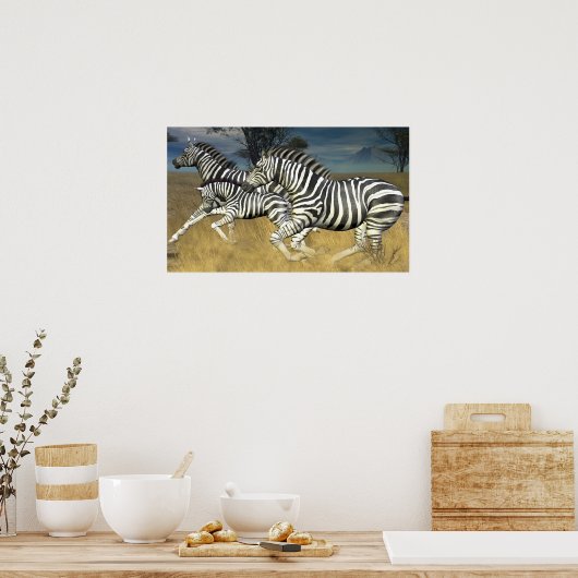 Racing Stripes - Zebraafdrukken Poster (Keuken)