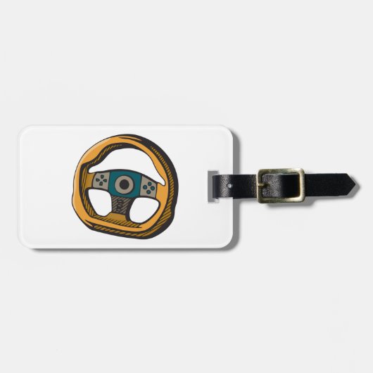 Racing Stuurwiel Controller Gamer Bagagelabel (Voorkant horizontaal)