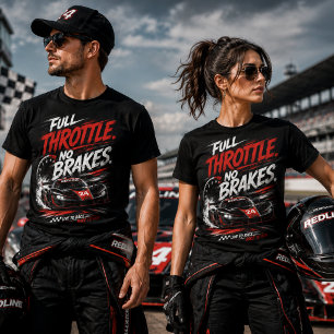 Racing T-Shirt 'Vol Gas, Geen Remmen'