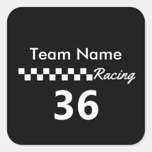 Racing Team gepersonaliseerd Vierkante Sticker