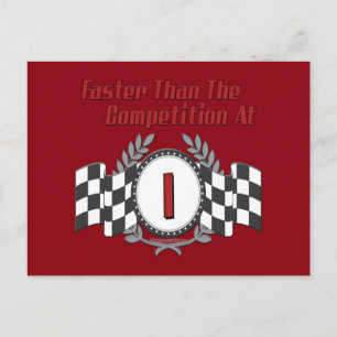 Racing thema 1e verjaardag briefkaart
