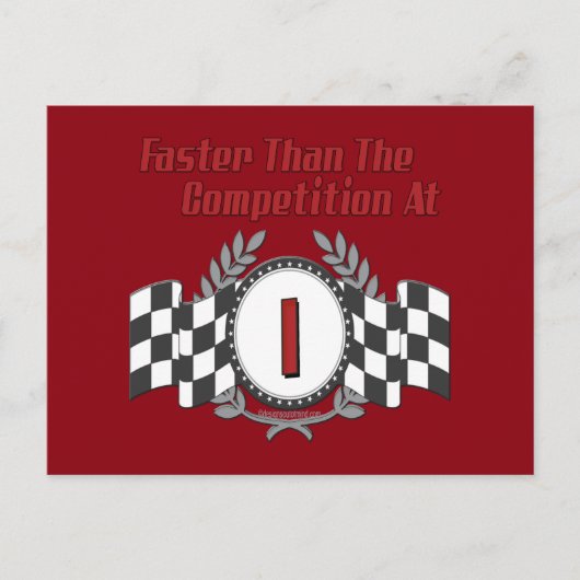 Racing thema 1e verjaardag briefkaart (Voorkant)