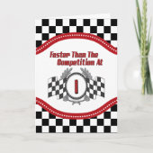 Racing thema 1e verjaardag kaart (Voorkant)