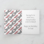 Racing thema 1e verjaardag kaart (Binnen)