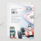 Racing Thema 50ste Verjaardagsfeest Kaart (Voorkant)