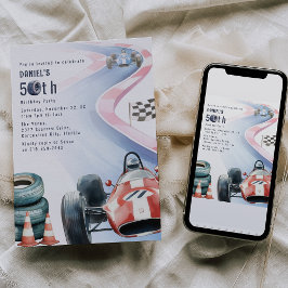 Racing Thema 50ste Verjaardagsfeestje Kaart