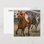 Racing Thoroughbred is de Winning Horse Holiday Notitiekaartje (Voorkant / Achterkant)