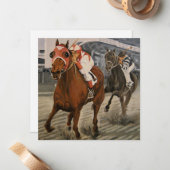 Racing Thoroughbred is de Winning Horse Holiday Notitiekaartje (Voorkant / Achterkant in situ)