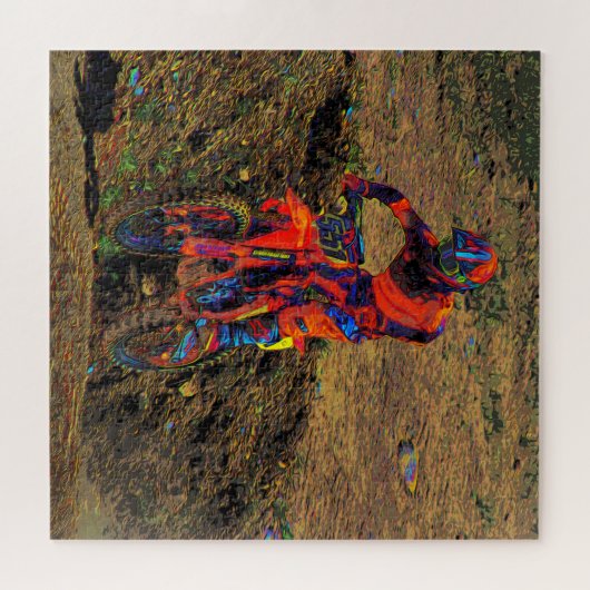 Racing to Win - Motocross Racer Jigzaag Puzzle Legpuzzel (Horizontaal)