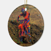 Racing tot Win- Motocross racer keramische versier Keramisch Ornament (Links)