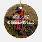 Racing tot Win- Motocross racer keramische versier Keramisch Ornament (Achterkant)